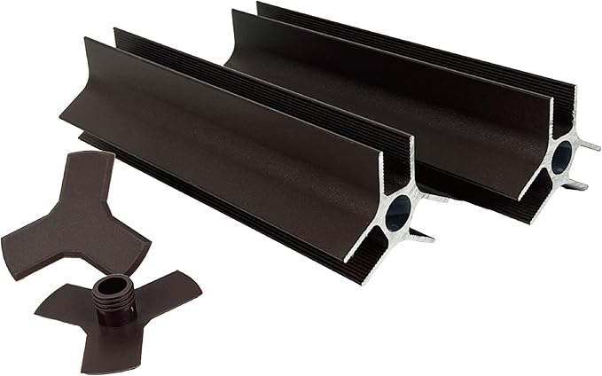 Aluco Wood 3-Joint Aluminum Connector Kit for Hexagon Raised Garden Bed, Corner Brackets for Planter, 2Pack and Complete with 2Pcs Corner Caps (H:7.8inch)