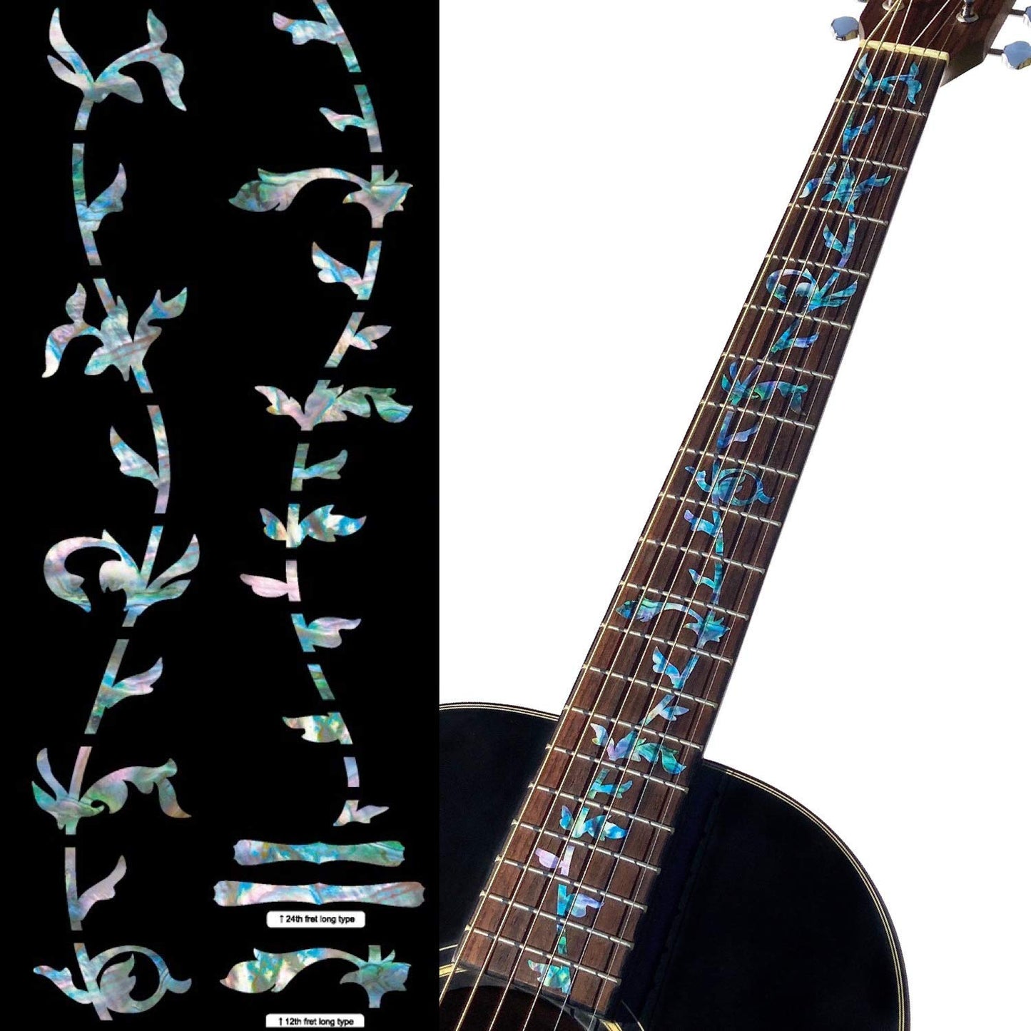 Inlay Sticker Fret Markers For Guitars - Tree Of Life - Abalone Mix -Like New