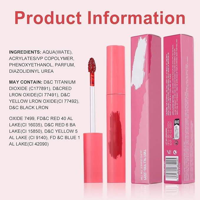 Lip Liner - Lip Stain Peel Off Moisturizing Long-Lasting & Waterproof Transfer Proof & Plumping, Non-Stick Cup Lip Liner Stain Tint For All Skin Types (Mauve, 1 PCS)