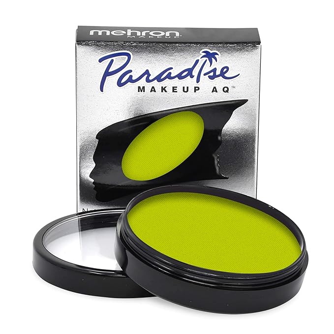 Mehron Makeup Paradise Makeup AQ Pro Size | Stage & Screen Performance, Face & Body Painting, Beauty, Cosplay, and Halloween | Water Activated Face Paint, Body Paint 1.4 oz (40 g) - Lime