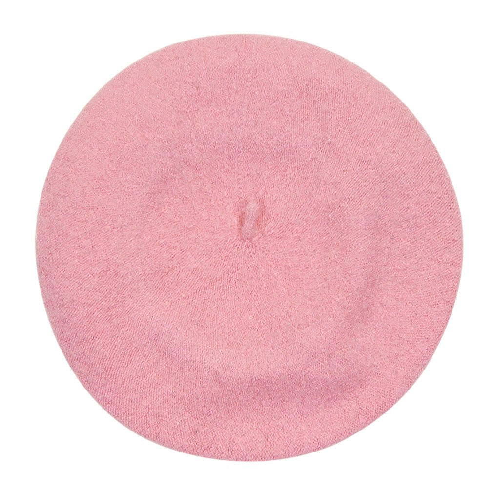 AIYUE Women Men Warm Beanie Hat Solid Color Wool French Beret Artist Painter Fancy Dress Costumes Pink 10.6 in