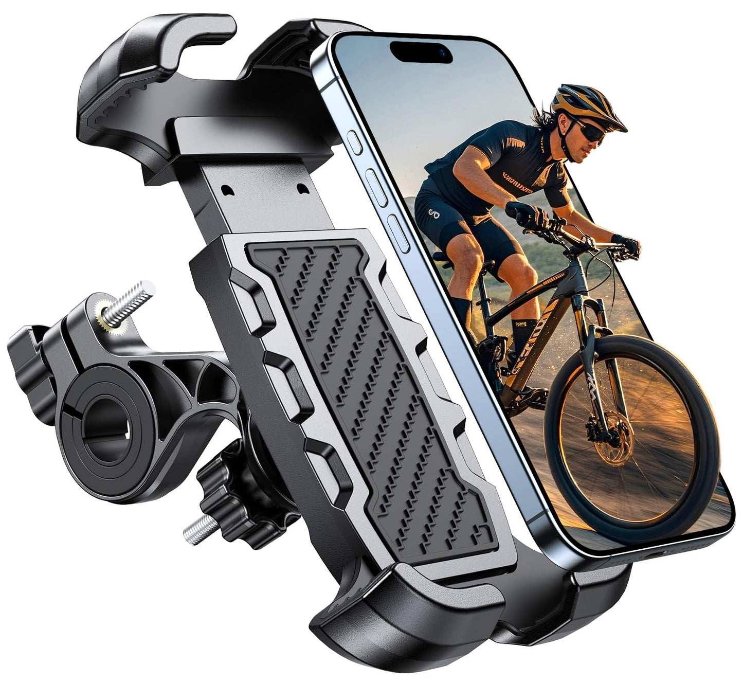 Viccux Motorcycle Phone Mount, Upgrade [Never Fall Off] [0 Shake] Bike Phone Mount, [3S Put & Take] 360 Rotatable Phone Holder F