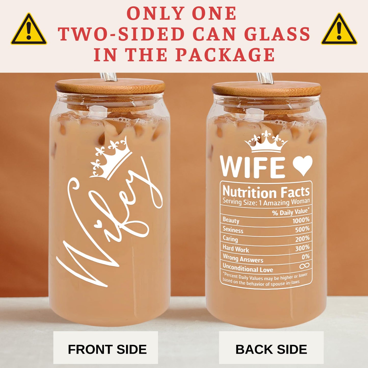 GINGULMINA Gifts for Wife from Husband - Wedding Anniversary for Women, Birthday, Mothers Day, Christmas Wife Gifts for Her - Romantic Love Gift for Her - 16 Oz Can Glass