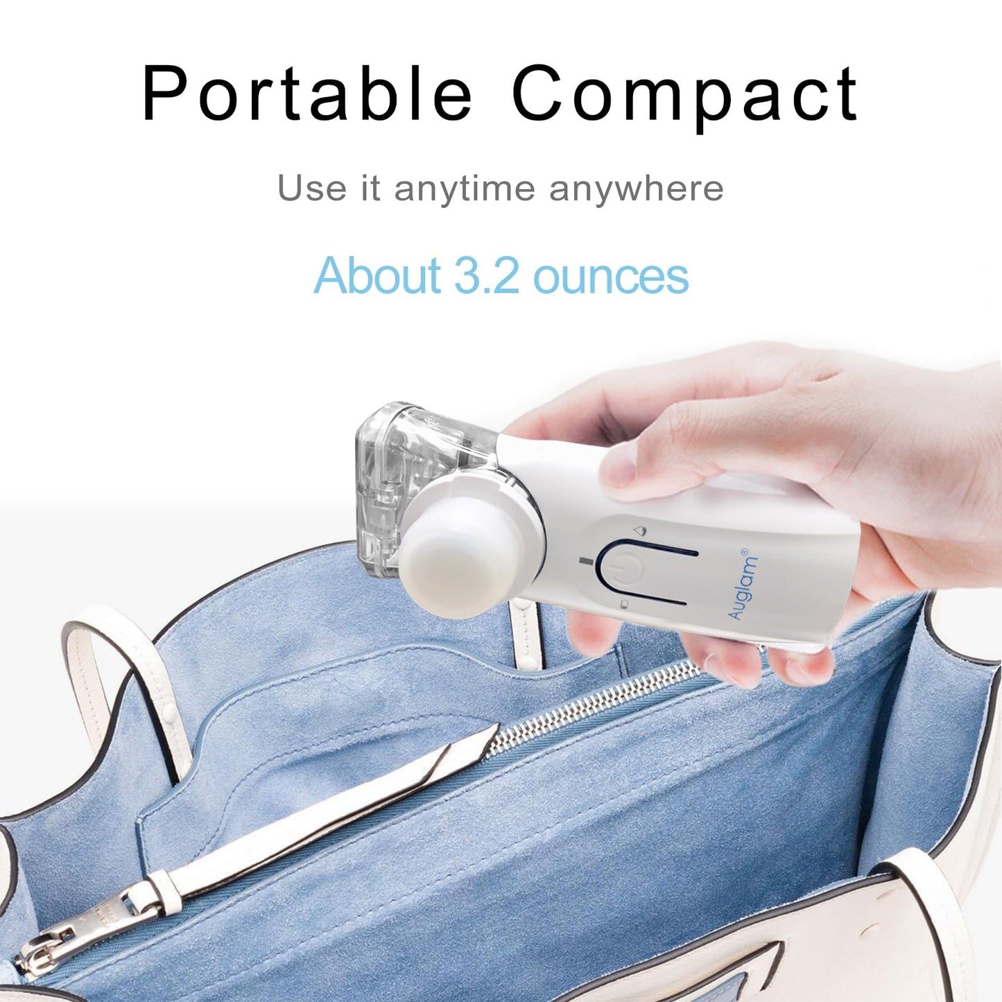 Ultrasonic Portable Nebulizer, USB Rechargeable Portable Nebulizer with Two Mode and Auto Clean for Adults Kids Travel Home Daily use