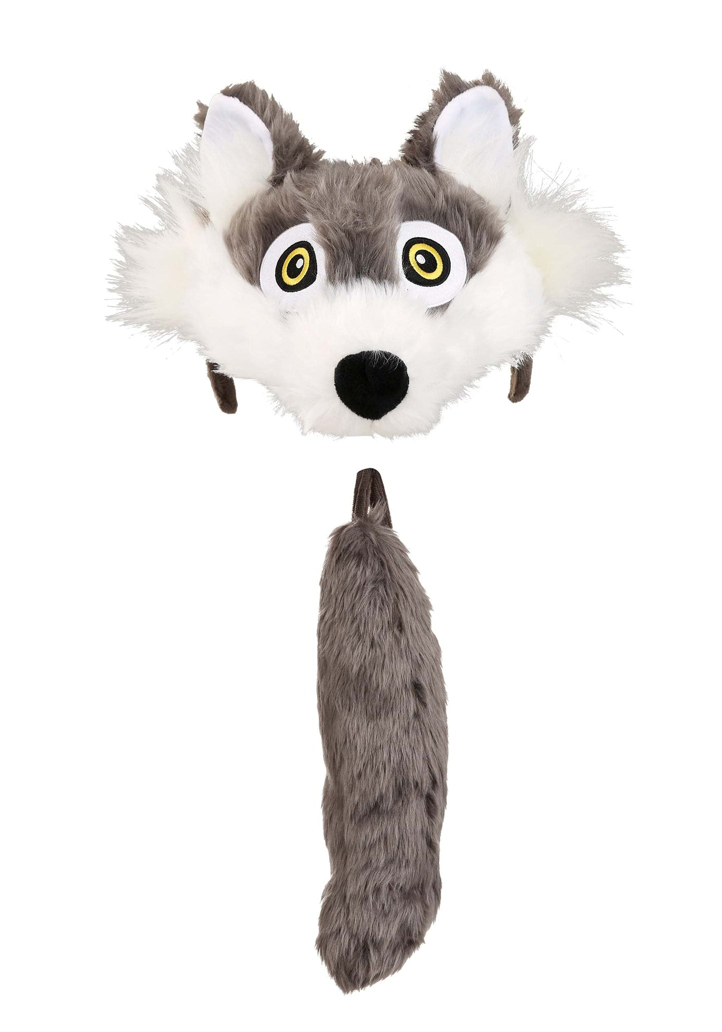 elope Soft Wolf Headband & Tail - Velour Fabric with Faux Fur, Sculpted Ears and Muzzle,