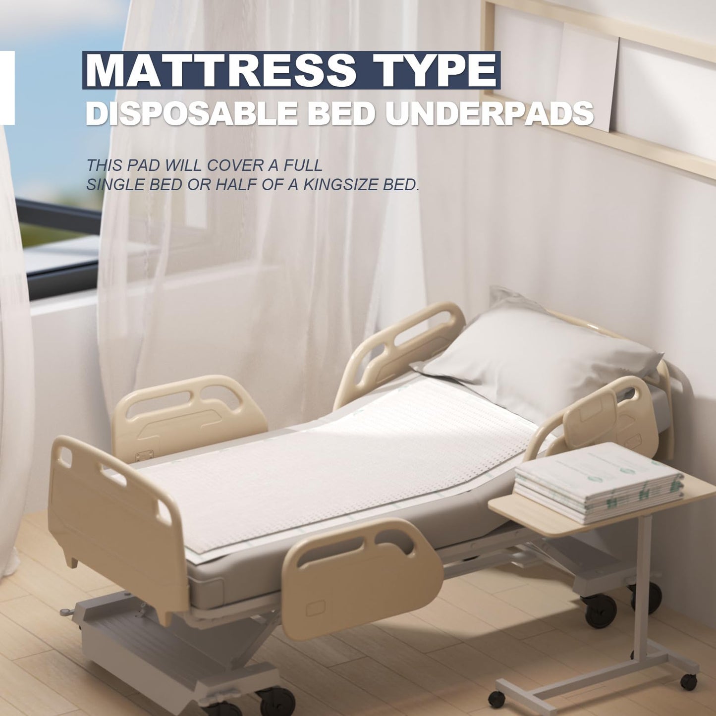 Heavy Duty Underpads 40"X60" Super Sized Chucks Pads 270 Grams Disposable Bed Pads with Strength Cloth Backing Extra Absorption Pads for Incontinence (100X152CM, 15 Count, Discreet Packaging)