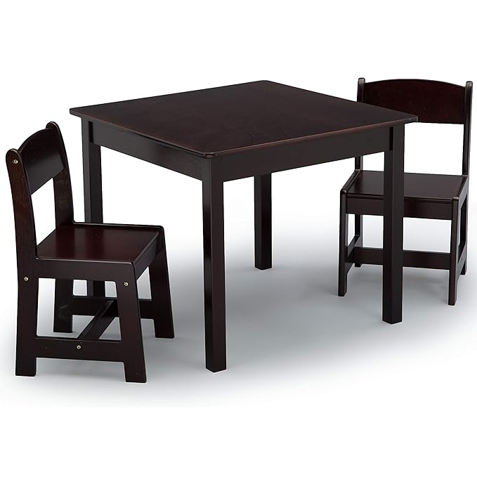 Delta Children MySize Kids Wood Table and Chair Set (2 Chairs Included) - Ideal for Arts & Crafts, Snack Time, Homework & ...