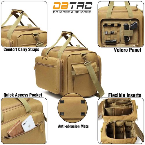 DBTAC Tactical Range Bag Large + Tactical Large Shoulder Pack with Sling (Tan)