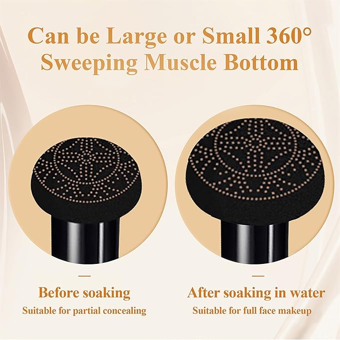 Mushroom Head Air Cushion CC Cream - BB Cream Face Makeup Foundation for Mature Skin Moisturizing Concealer Brighten Long-Lasting, Even Skin Tone for All Skin Types (2PCS Medium Deep)