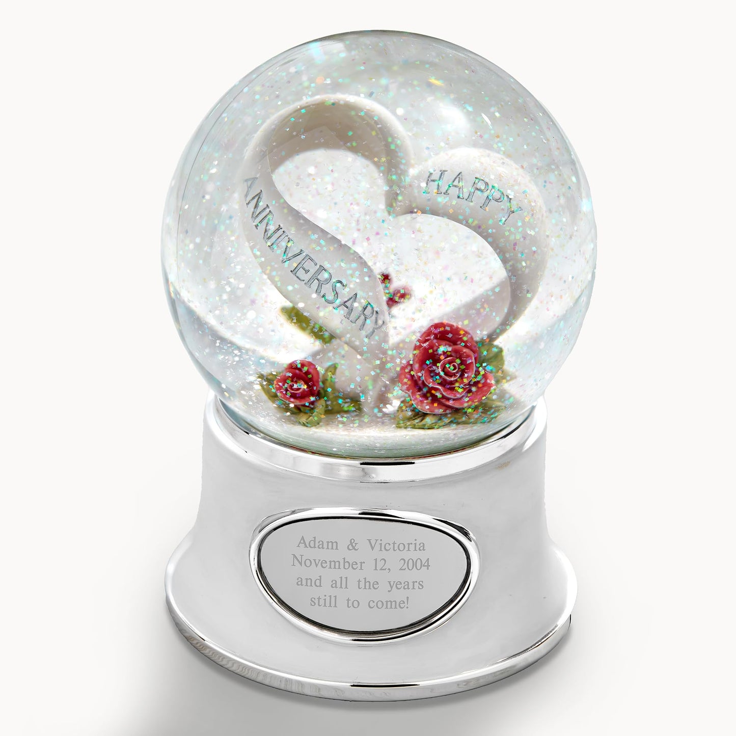 THINGS REMEMBERED Personlized Engraved Anniversary Celebration Heart Musical Snow Globe, Plays “The Anniversary Song” Music, Beautiful and Unique Gift (Free Customization)