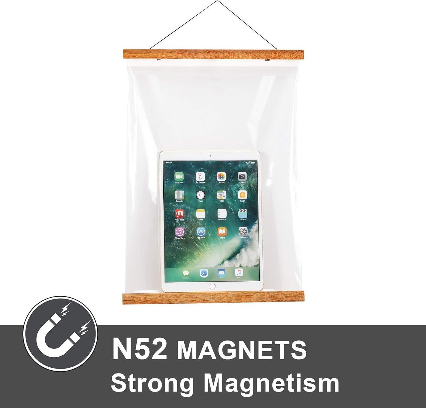 WITCOLOR Magnetic Poster Hanger Frame, Teak Magnet Poster Frame 18x24 18x12 18x18 for Posters,Paintings, Photos, Maps, Scrolls, Picture, Canvas Works and Art Prints(18")