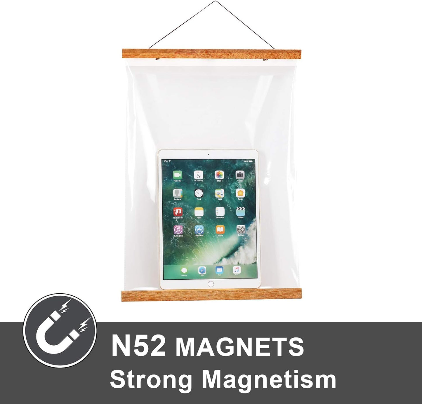 WITCOLOR 11x14 11x17 11x22 Poster Frames, Magnetic Light Wood Wooden Frame Hanger for Photo Picture Canvas Artwork Art Print Wall Hanging (1 Pack, 11", Teak Wood)