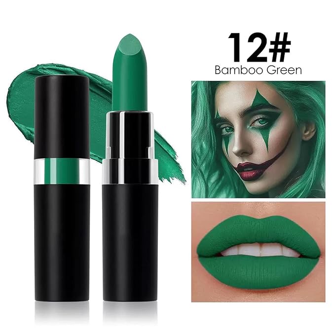 Green Body Paint Stick, Waterproof Face and Body Paint for Halloween Joker Zombie Vampire Skeleton Skull Special Effects Mime Makeup (12# Green)