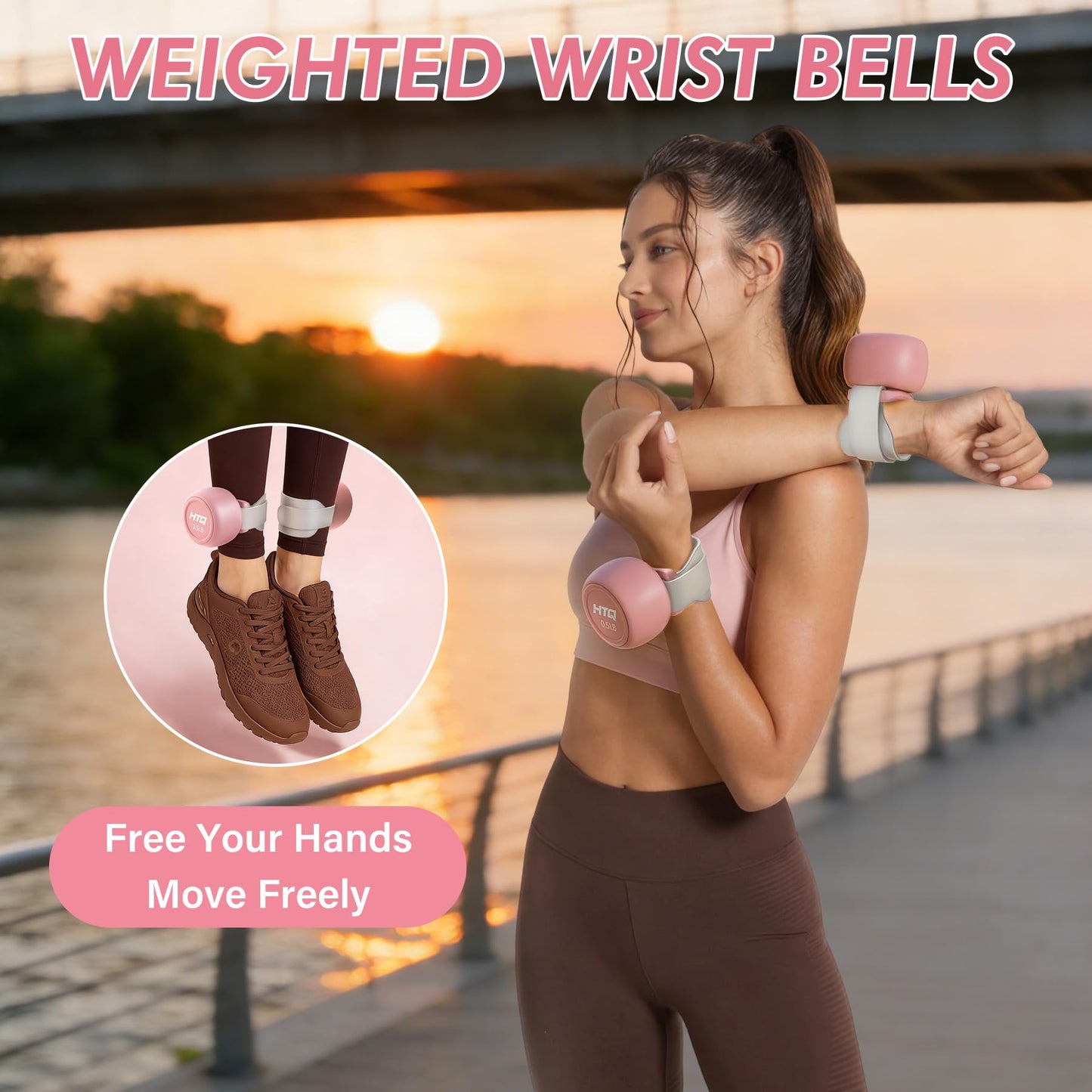 HTQ Adjustable Dumbbell Set for Women, 2-17LBS Total Plate Weight Home Workout Equipment with Kettlebell, Wrist Weights, Resistance Tube, Jump Rope, Pink/Green Free Weights Set for Women at Home