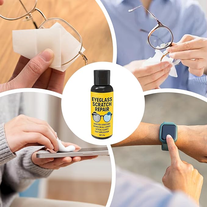 Glasses Lens Scratch Remover, Eyeglass Scratch Remover, Eyeglass Cleaner Spray, Sunglasses Cleaning Kit for Camera/Mirror/Windshield/Stove