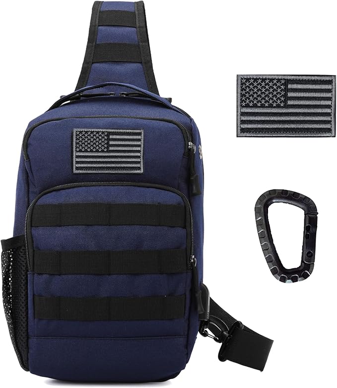 Valinov Tactical Shoulder Bag,Molle Shoulder Backpacks,Military Sling Daypack Backpack with USB Charging port