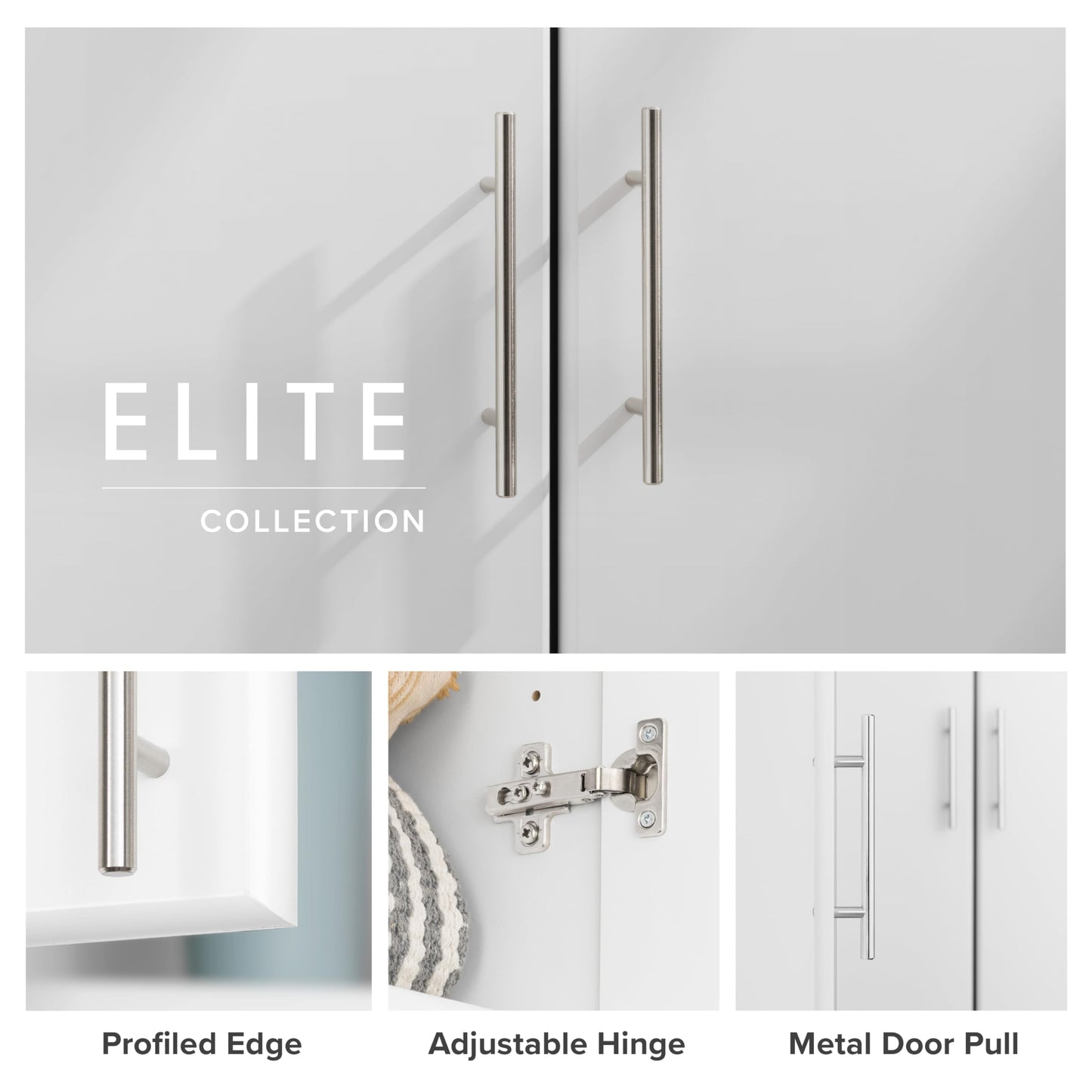 Prepac Armoir, Elite 32"W x 65"H x 24.5"D White Wardrobe Closet & Cabinet - Functional Clothes Storage with Hanging Rail, Armoire Wardrobe