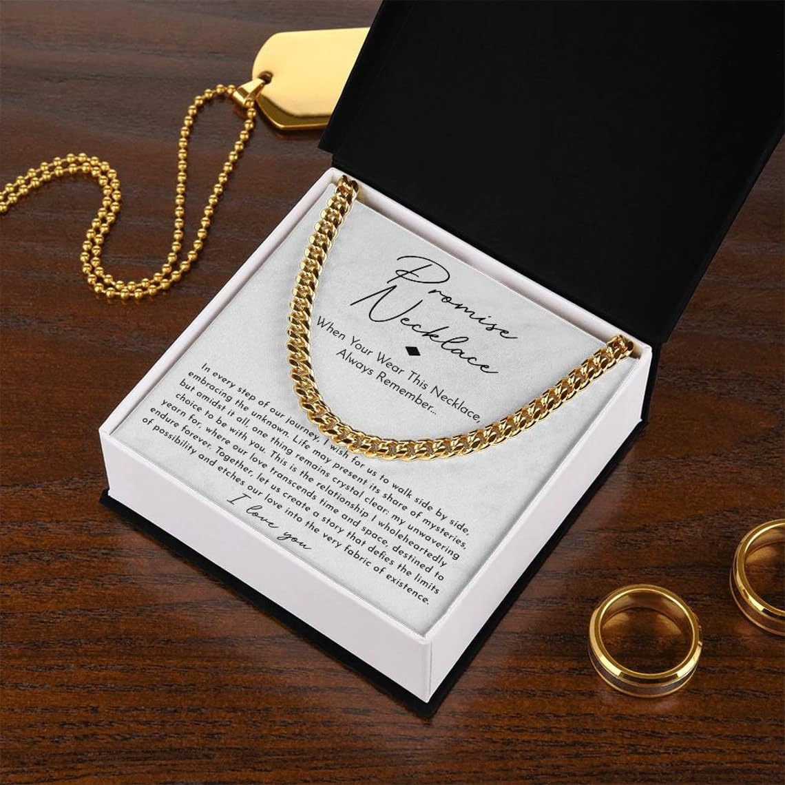 VIRAGIL To My Man Promise, Anniversary & Birthday Necklace - Guy Valentine Gift, Boyfriend Promise & Birthday Gift