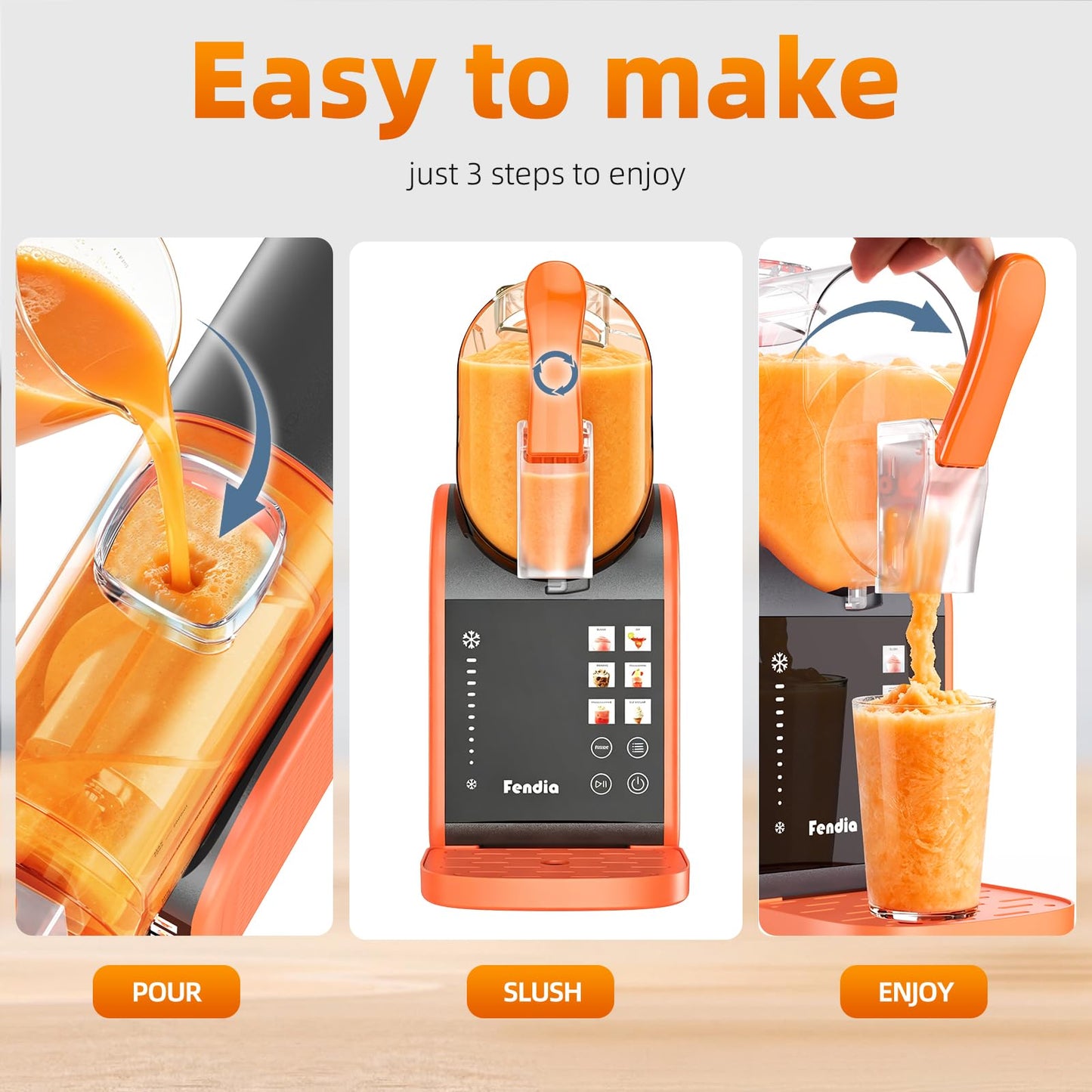 Max 95oz Slushie Machine with 6 Smart Presets, No Ice Needed Frozen Drink Maker for Home, Quick 30-Min Freeze for Slush, Margaritas, Smoothies, Ice Cream & More, Large Capacity Party Slushy Maker