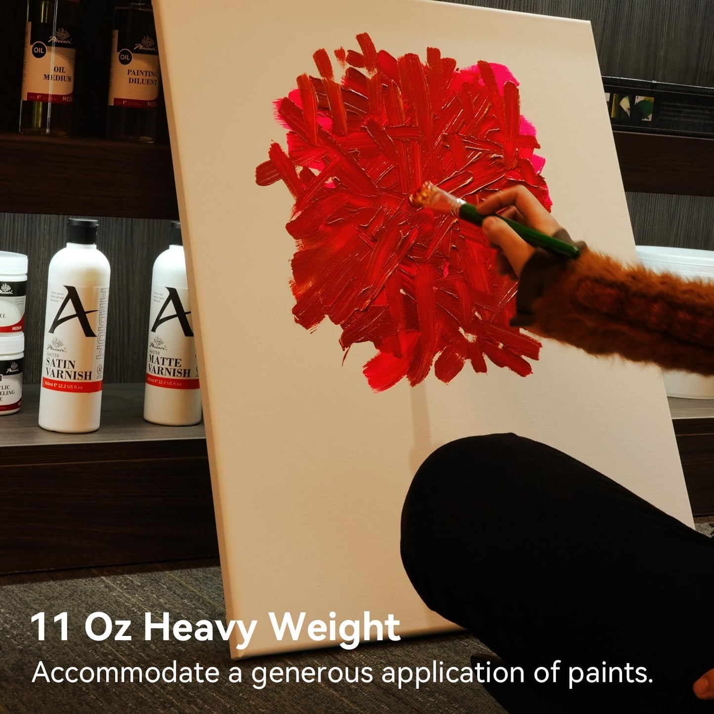 PHOENIX 16x20 Inch 4 Pack Artist Canvas - Large Stretched Canvases for Painting - 3/4 Inch Profile, 100% Cotton 11 Oz. Gesso Primed White Blank Professional Canvas Oil & Acrylic Paints