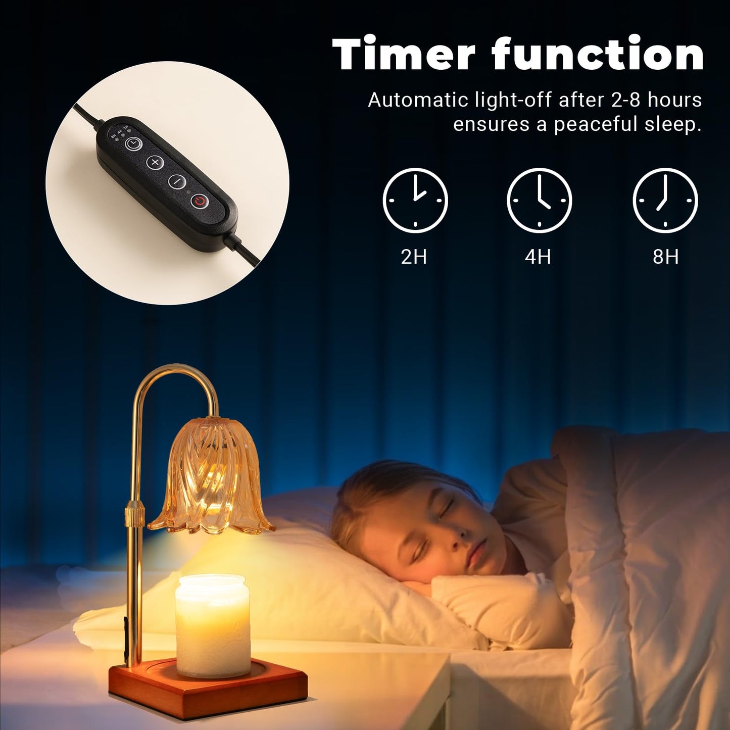 GODONLIF Candle Warmer Lamp with Timer Dimmable, Birthday Gifts for Women Mom, House Warming Gifts New Home Decor, Wax Melt Warmer for Jar Candles with 2 Bulbs
