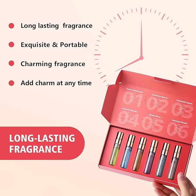 Perfume for Women Set of 6 - Regional Flair Perfume for Women Perfect for Gifting or Personal use, Long-Lasting Fragrance Perfum for any Accasions (6 Count, 0.17 oz)