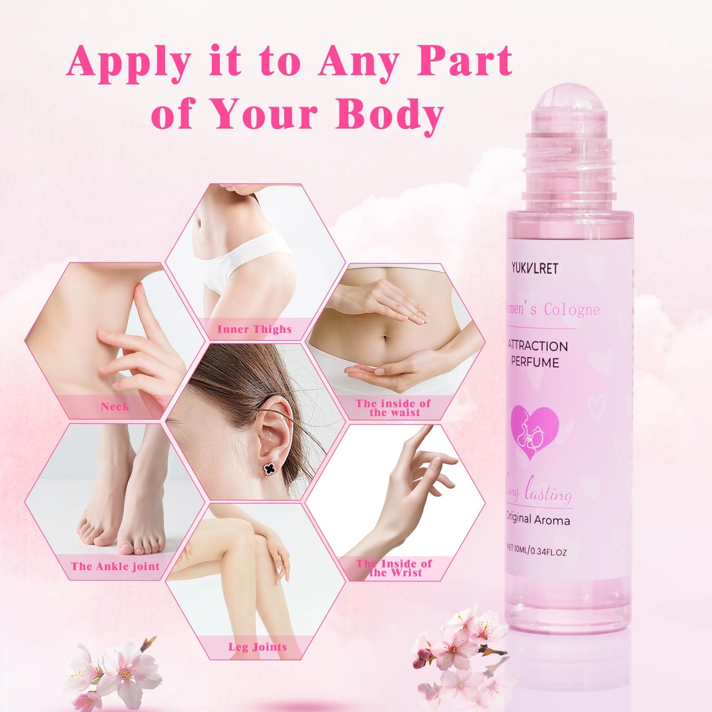 YUKVLRET Pheromones Perfumes for Women, Long Lasting Women's Cologne, Pheromone Perfumes Attract Men, Enhanced Scents Women's Perfume, Roller Ball Design, Portable and Fruity