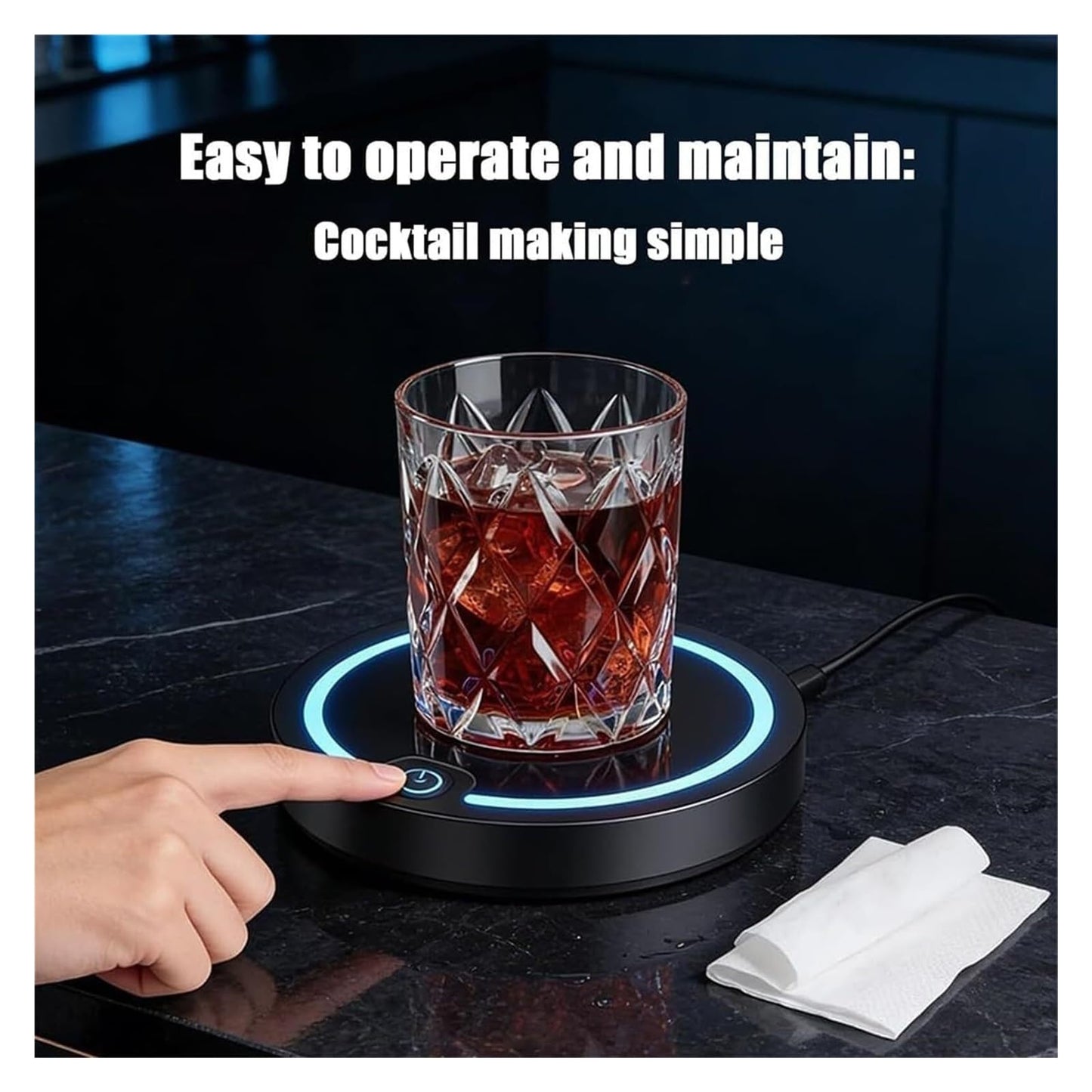 2026 New Smart Cocktail Maker 2.0 - Automated Bartending System, Portable APP-Controlled Mixer, Easy to Clean & Carry, Compact Storage Design, Suitable for Bars/Clubs/Home Use(White*1)