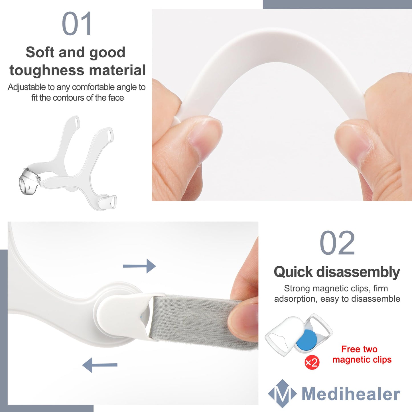 Replacement Frame for Airfit N20,FSA HSA Eligible, Include 1PCS Frame for N20 &1 Pair Clips, Snugly Fit&Wearing Comfort, Great Value CPAP Supplies by Medihealer.