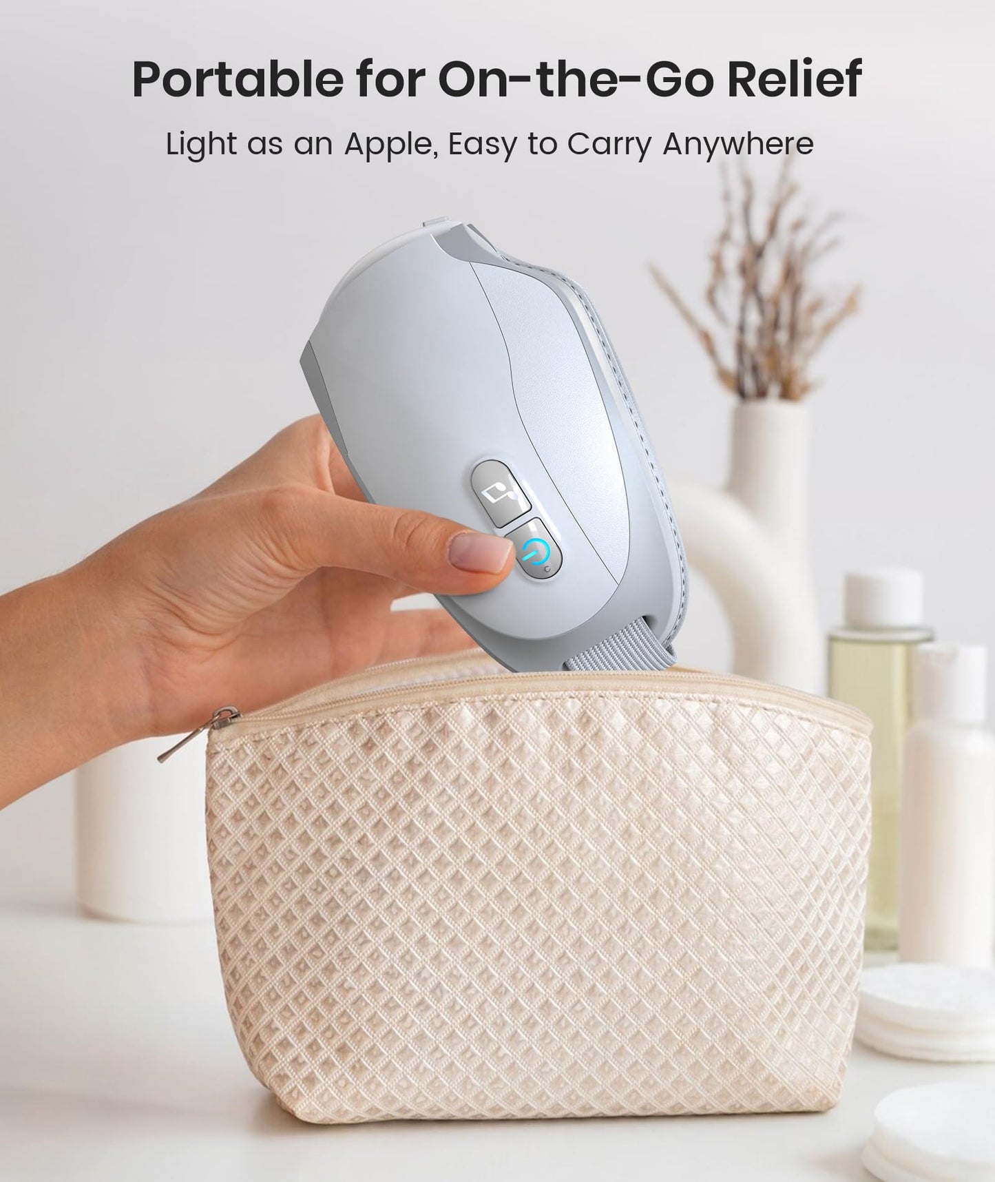 Restnature Eye Massager, Christmas Gifts for Women Eye Massager with Heat & Bluetooth Music Birthday Gifts Headache Dry Eye Relief and Improve Sleep Gift for Women/Men/Graduation,White