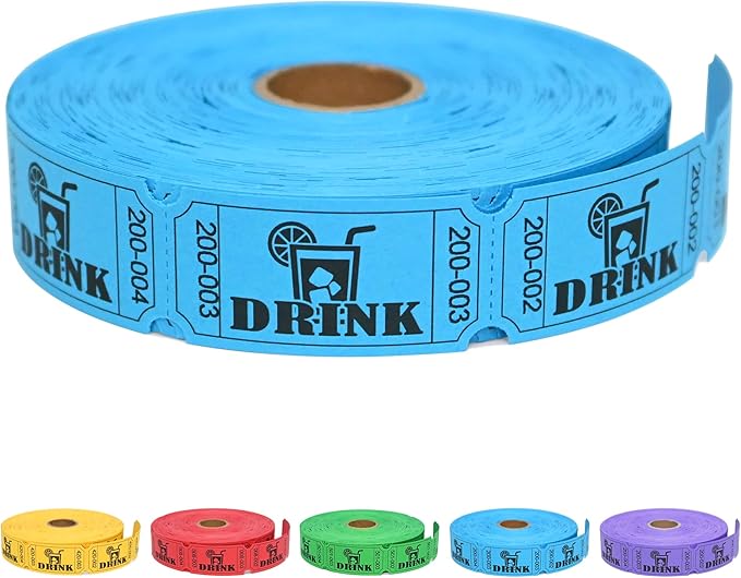 ESSENTIAL 1000 Raffle Tickets Rolls, Drink Tickets Single Roll for Events, Leisure, Movie Watching, Entertainment, Class R...