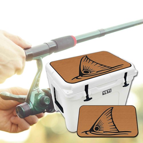 USATuff SeaDek EVA Mat Cooler Pad fits YETI 35 Tundra | Peel & Stick Application | Non Slip Comfort Accessories - Top Fin Redfish Tail (Mocha-Black)