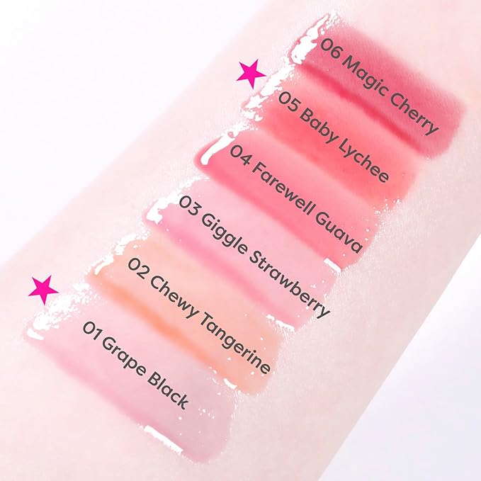 COLORGRAM Fruity Glass Gloss 04 Farewell Guava | Non-Sticky Glossy Lip Tint with Glass-Like Shine | Long-Lasting Hydrating Lip Gloss for Smooth & Plump Lips