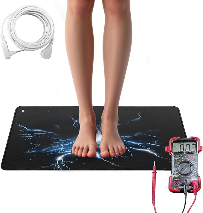 Grounding Pad for Home Office Work: Earth Connected Therapy to Improves Sleep, Energy and Wellness, Reduce Pain, Stress, Anxiety and Inflammation - Grounding Mat for Bed & Desk(15.8×23.6’’)