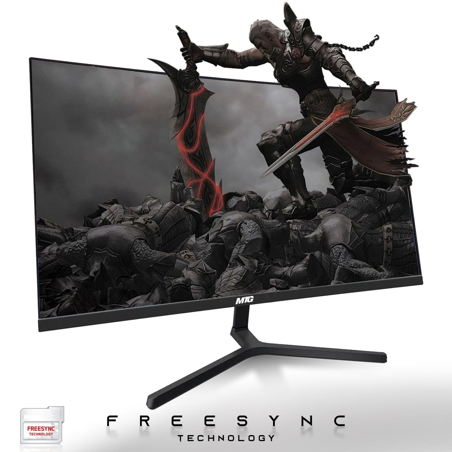 MTG 24" Curved Monitor Full HD 1080P Frameless Screen, HDMI DP USB Audio, Low Motion Blur, VESA Mount, Wireless Keyboard Mouse Combo, Computer Monitor for Gaming, Home and Office