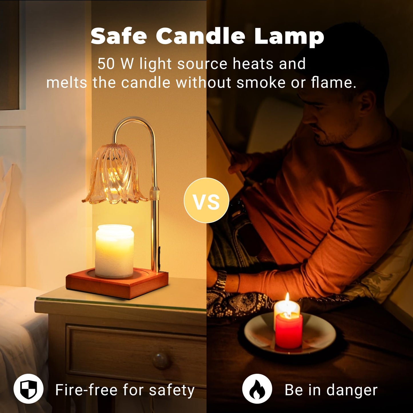 GODONLIF Candle Warmer Lamp with Timer Dimmable, Birthday Gifts for Women Mom, House Warming Gifts New Home Decor, Wax Melt Warmer for Jar Candles with 2 Bulbs