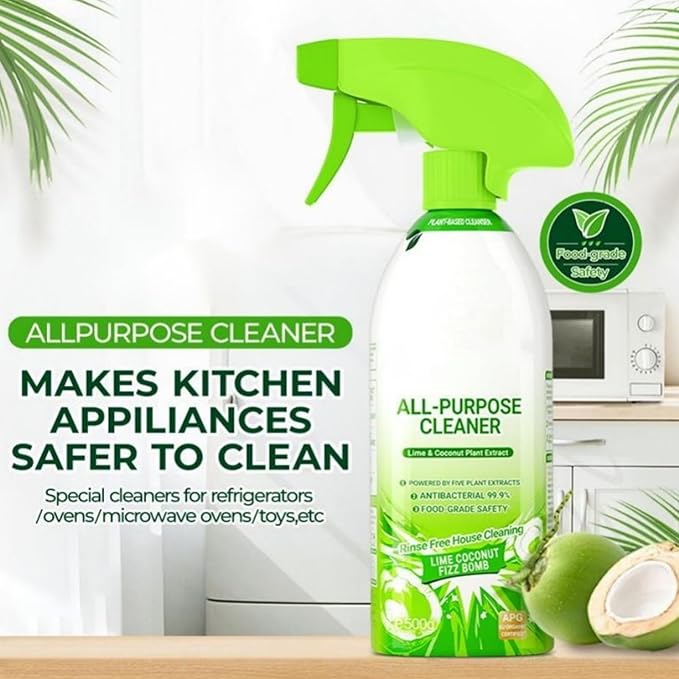 All Purpose Cleaning Spray, 500g Kitchen, Counter, and Surfaces Cleaner, Time-Saving Grease Remover Mist and Foam for Apartments, Rentals, Houses, Dorms, Cars, Everyday Household Use