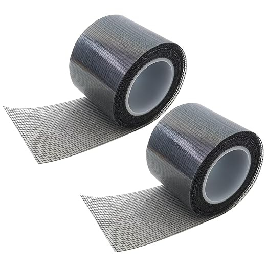 2 Pack of Black Window Screen Repair Tape, 2 in X 16.5 FT (196IN) Screen Repair Kit Fit for Windows or Doors, Strong Adhesive Fiberglass Mesh Patch Tape