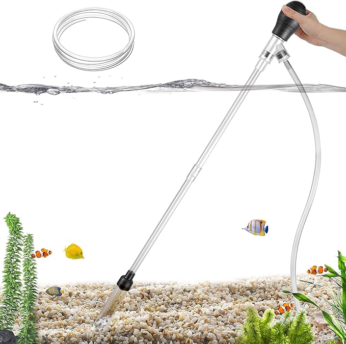 Carefree Fish Aquarium Gravel Cleaner 6Ft Hose Silicone Airbag Fish Tank Water Changer Gravel Vacuum Adjustable Length AB...
