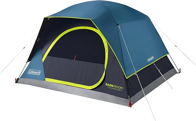 Coleman 4/6/8/10 Person Skydome Dark Room Tent with Rainfly, 5 Minute Setup, Blocks 90% of Sunlight, 20% More Headroom Tha...