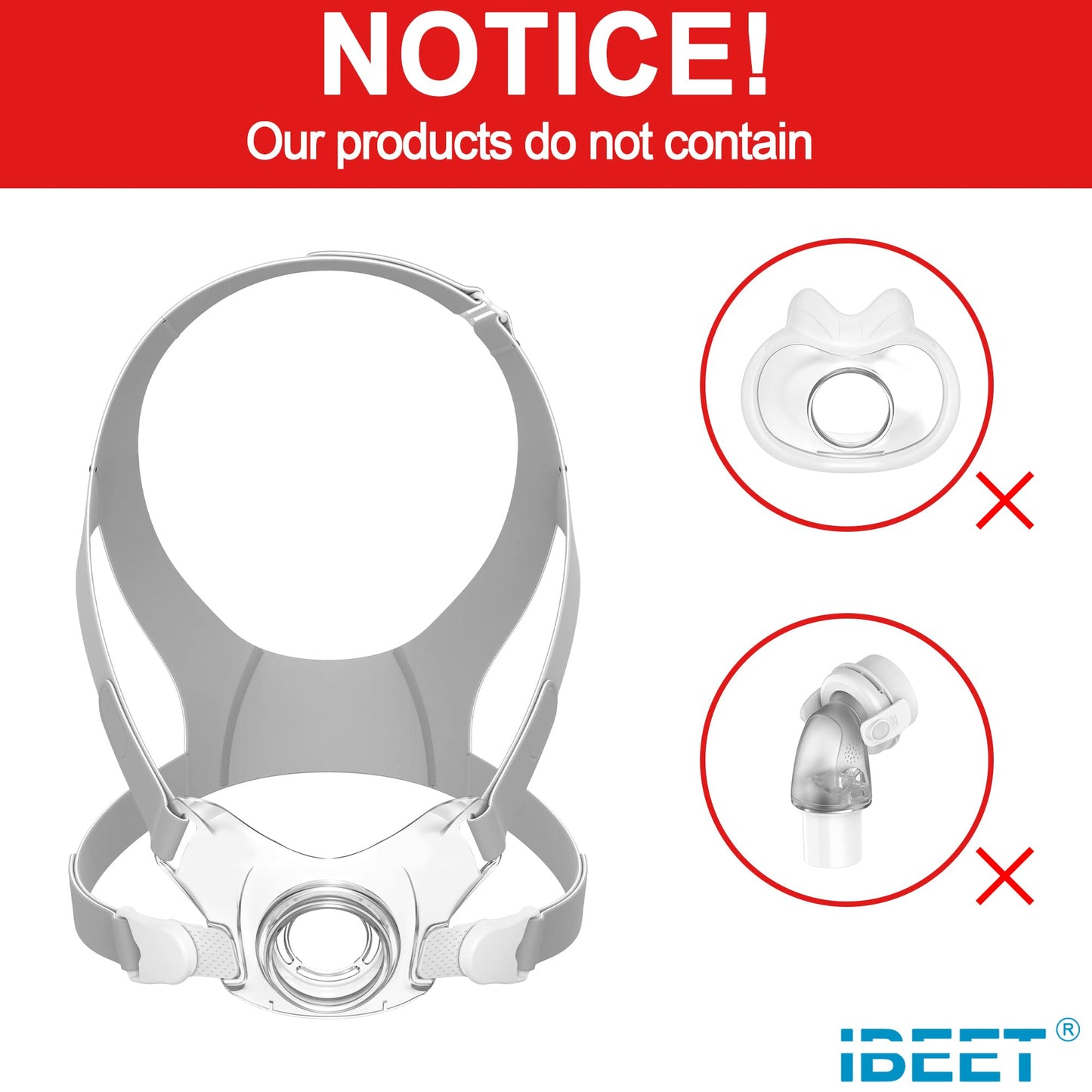 Replacement Kit for F30, Includes Adjsutable Headgear and More, IBEET Replacement Supplies