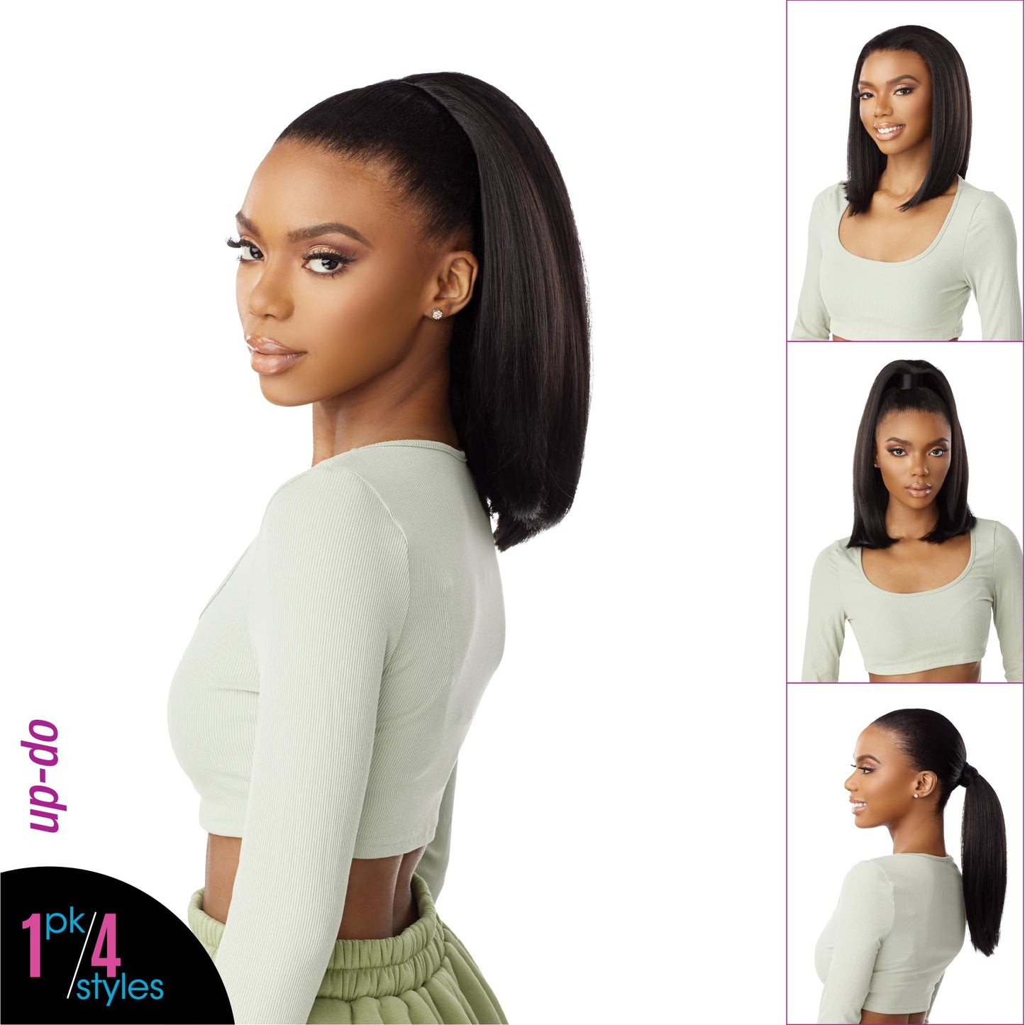 Sensationnel Instant Updown Halfwig Pony - Iud 19 4 Style in 1 Half Wig And Pony Drawstring (2 DARKBROWN)