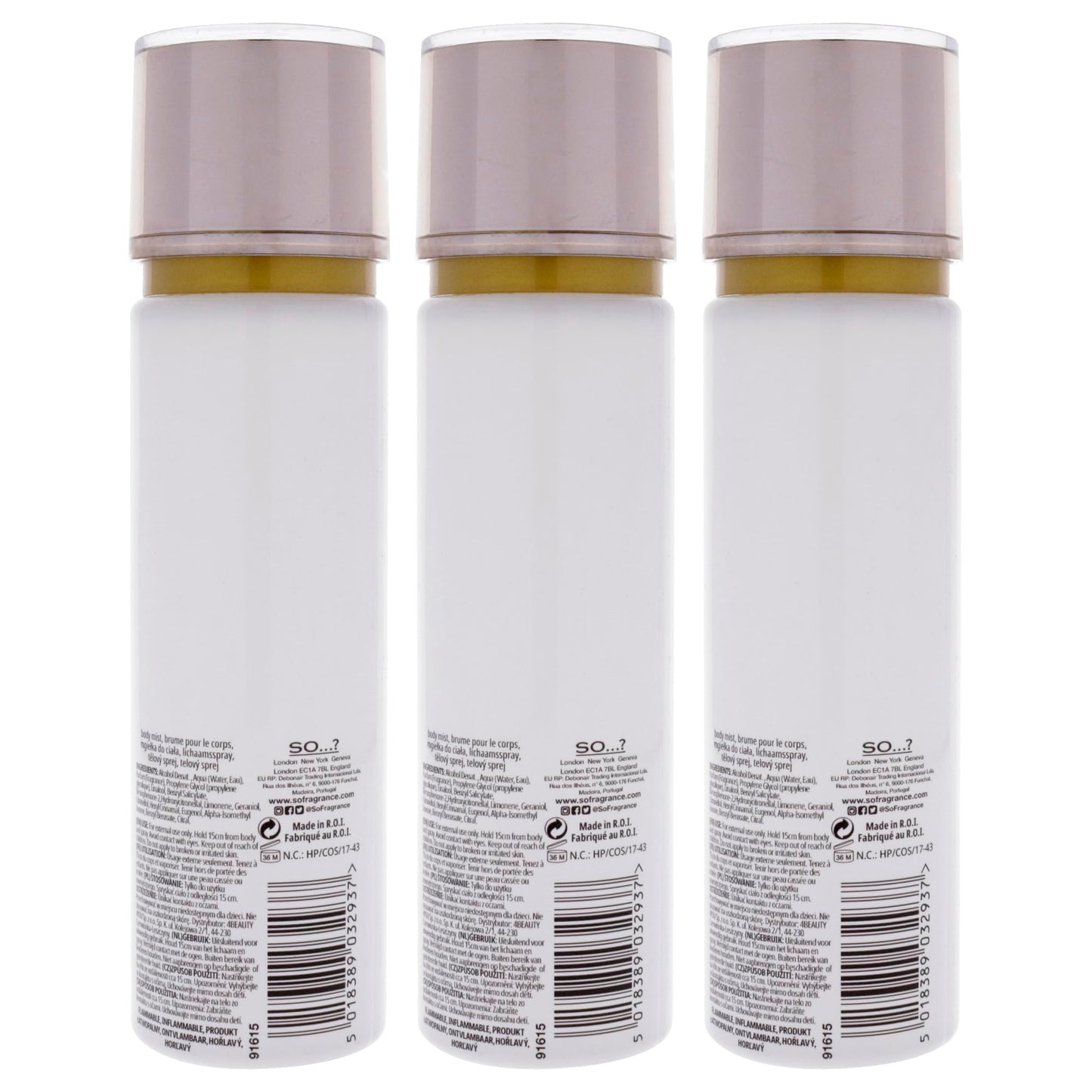 So...? Unique Body Mist - White Blossom for Women - 5.1 oz Body Mist - Pack of 3