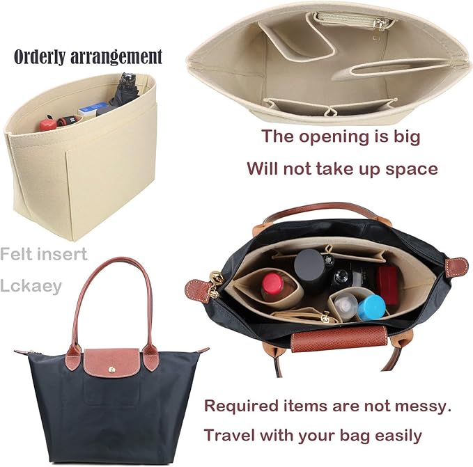 Lckaey bag Organizer Insert for le pliage organizer insert Handbags Organizer1012khaki-M