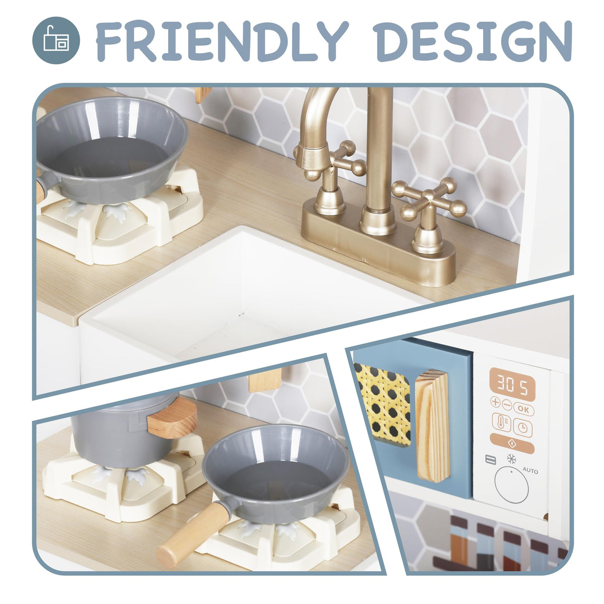 Kitchen Toy Playset for Kids, Electronic Play Stove with Light&Sounds, Pretend Play Cooking Toys Kitchen Set with Cookware Accessories,Toddler Toy Kitchens Festival Gift for 3+ Year Old Girls Boys