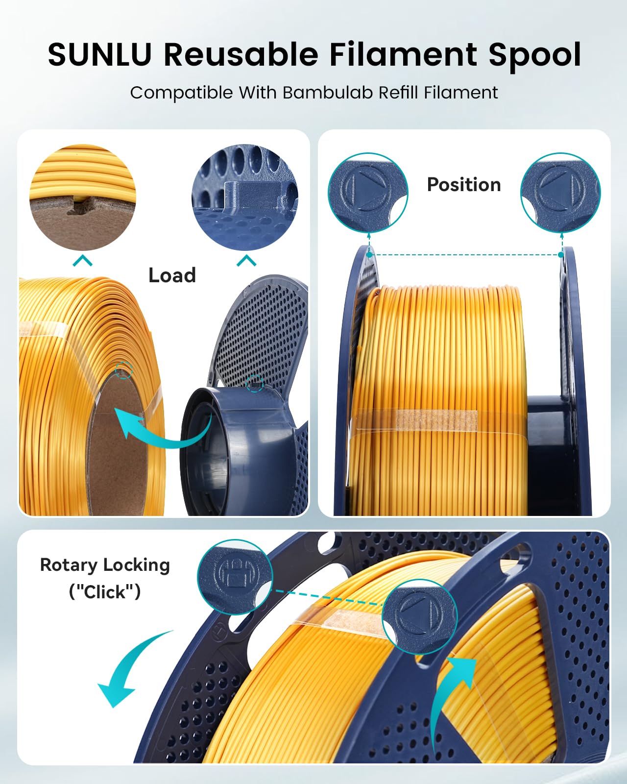 SUNLU Silk PLA+ Filament 1.75mm, Chrome Like Gloss Finish, Smooth Silk Texture, Upgraded Formula for Stable Printing, 1kg(2.2lbs) PLA Plus 3D Printer Filament, Red