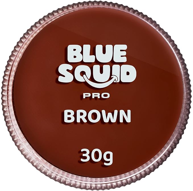 Blue Squid PRO Face Paint - Professional Water Based Single Cake Facepaint & Body Paints - SFX Makeup, Kids Adults Face Painting for Costume, Halloween, Cosplay - Classic Brown 30g / 1oz