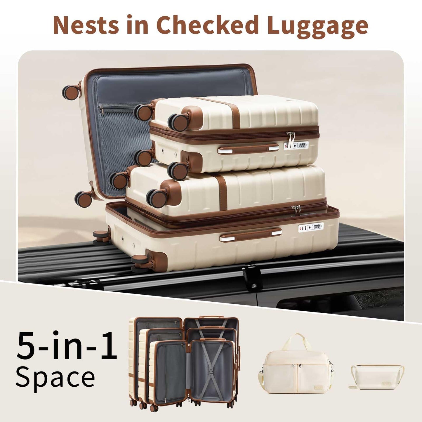 NEISIA Luggage Sets 3 Piece with TSA Lock Hardside PC+ABS Carry On Suitcase with YKK Zippers Lightweight Rolling Travel Luggage Sets with Spinner Wheels (Green) Fathers Day Gift for Dad Men Husband