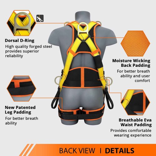 TT TRSMIMA Safety Harness Fall Protection Upgrade 4 Quick Buckles Construction Full Body Harness 6 Adjustment D-ring