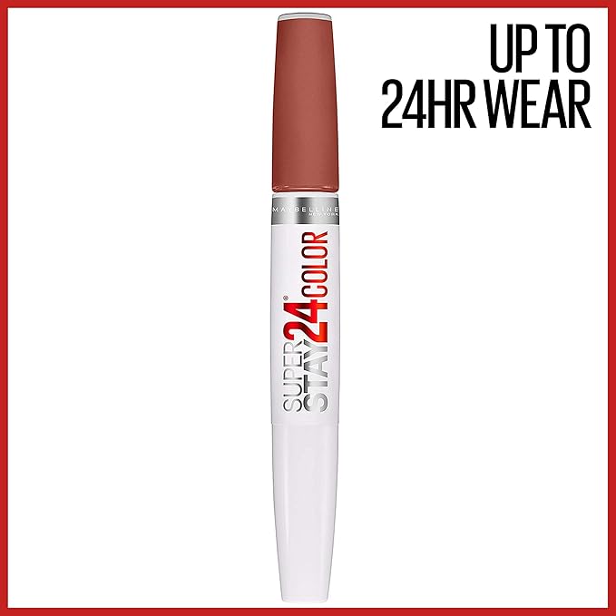 Maybelline Super Stay 24, 2-Step Liquid Lipstick Makeup, Long Lasting Highly Pigmented Color with Moisturizing Balm, Endless Espresso, Brown, 1 Count